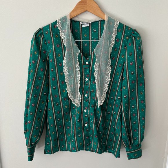 Rare Levi's Levi Strauss & Co Western Button Down Top Lace Size 10 Vintage - Picture 8 of 13